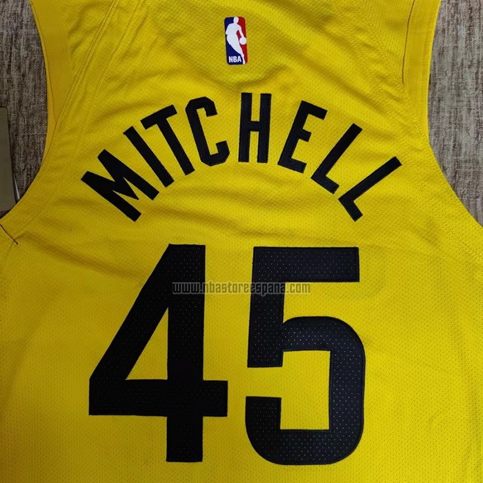 Camiseta Utah Jazz Donovan Mitchell NO 45 Icon Autentico 2022-23 Amarillo